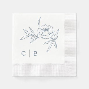 Eenvoudige Monogram Trouwnapkins Servet