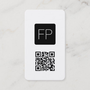 Eenvoudige monogram van Elegant Black en White Con Visitekaartje