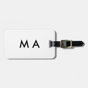 Eenvoudige monogram voeg je naam letter man minima bagagelabel