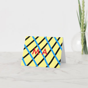 Eenvoudige monogram voeg je naam letter man minima bedankkaart