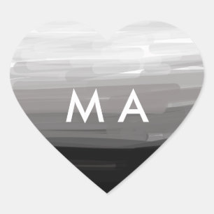 Eenvoudige monogram voeg je naam letter man minima hart sticker