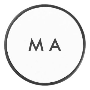 Eenvoudige monogram voeg je naam letter man minima hockey puck