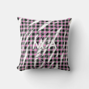 Eenvoudige monogram voeg je naam letter man minima kussen