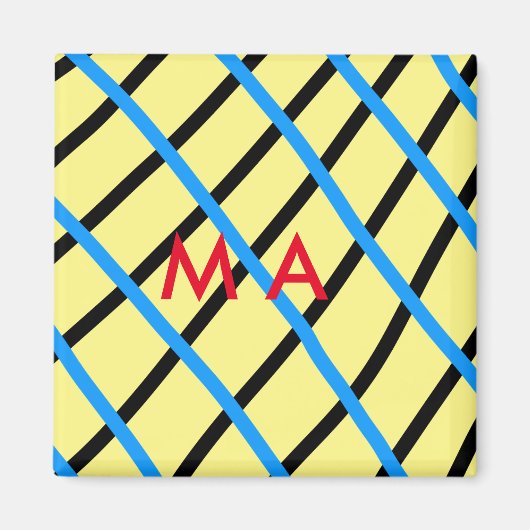 Eenvoudige monogram voeg je naam letter man minima magneet (Voorkant)