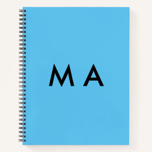 Eenvoudige monogram voeg je naam letter man minima notitieboek