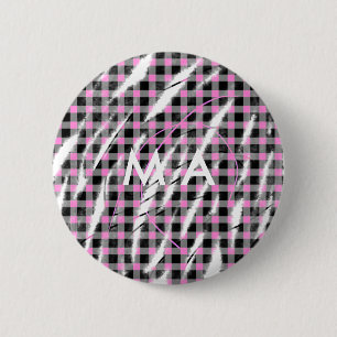 Eenvoudige monogram voeg je naam letter man minima ronde button 5,7 cm