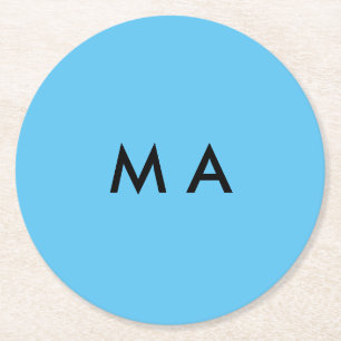 Eenvoudige monogram voeg je naam letter man minima ronde kartonnen onderzetter