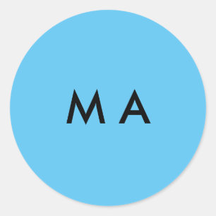 Eenvoudige monogram voeg je naam letter man minima ronde sticker