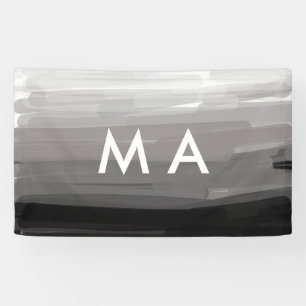 Eenvoudige monogram voeg je naam letter man minima spandoek