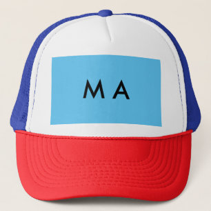 Eenvoudige monogram voeg je naam letter man minima trucker pet