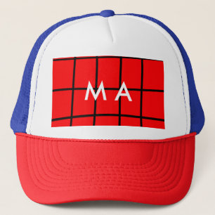 Eenvoudige monogram voeg je naam letter man minima trucker pet