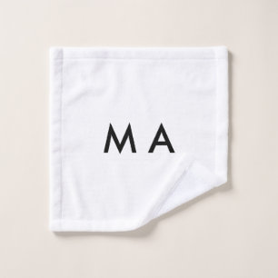 Eenvoudige monogram voeg je naam letter man minima washandje