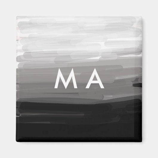 Eenvoudige monogram voeg uw naam letter man minima magneet (Voorkant)