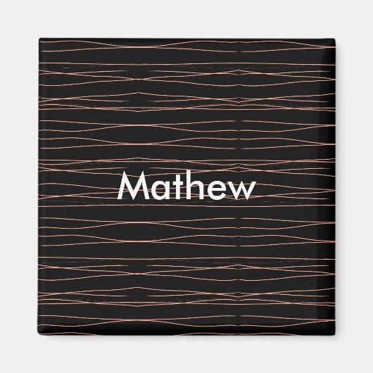 Eenvoudige monogram voeg uw naam letter man minima magneet (Voorkant)