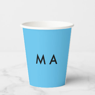 Eenvoudige monogram voeg uw naam letter man minima papieren bekers