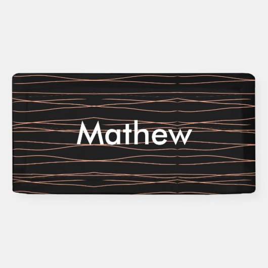 Eenvoudige monogram voeg uw naam letter man minima spandoek (Horizontaal)