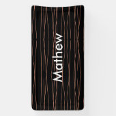 Eenvoudige monogram voeg uw naam letter man minima spandoek (Verticaal)