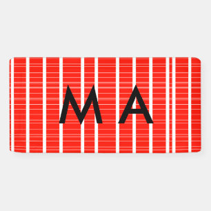 Eenvoudige monogram voeg uw naam letter man minima spandoek