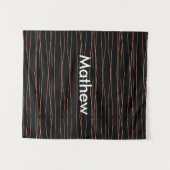 Eenvoudige monogram voeg uw naam letter man minima wandkleed (Voorkant (horizontaal))