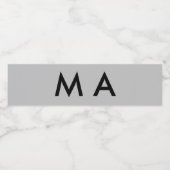 Eenvoudige monogram voeg uw naam letter man minima waterfles etiket (Enkel label)