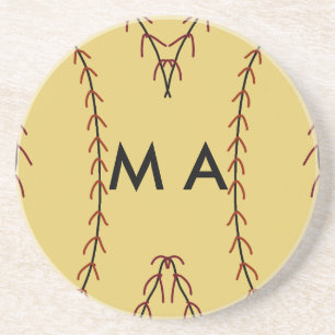 Eenvoudige monogram voeg uw naam letter man minima zandsteen onderzetter
