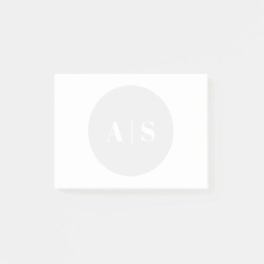 Eenvoudige Monogram Watermerk Post-it® Notes (Voorkant)