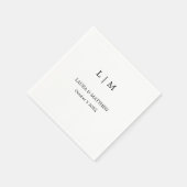 Eenvoudige Monogram Witte Bruiloft Servet (Hoek)