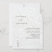 Eenvoudige Monogram Witte bruiloft Uitnodiging (Voorkant)