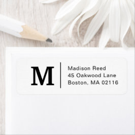 Eenvoudige Monogram Zakelijke Retouradreslabels Etiket