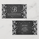 Eenvoudige monogram zwart visitekaartje (Voorkant / Achterkant)
