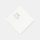 Eenvoudige Monogrammed Gouden Bruiloft Servetten (Hoek)