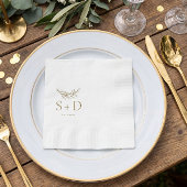 Eenvoudige Monogrammed Gouden Bruiloft Servetten