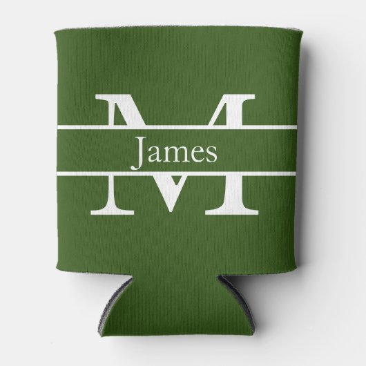 Eenvoudige Monogrammed Naam Gepersonaliseerde Koel Blikjeskoeler (Voorkant)