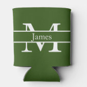 Eenvoudige Monogrammed Naam Gepersonaliseerde Koel Blikjeskoeler (Achterkant)