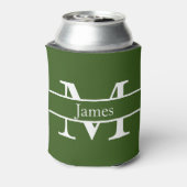 Eenvoudige Monogrammed Naam Gepersonaliseerde Koel Blikjeskoeler (Blikje Achterkant)