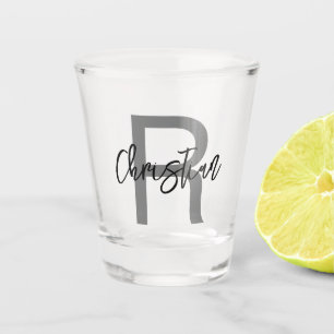 Eenvoudige monogrammed Typografie-naam op maat Shot Glas