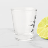 Eenvoudige monogrammed Typografie-naam op maat Shot Glas (Links)