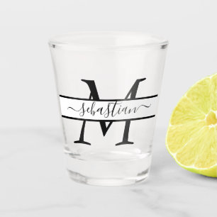 Eenvoudige monogrammed Typografie-naam op maat Shot Glas