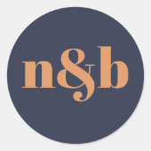 Eenvoudige Monogrammed Wedding Envelope Seal Ronde Sticker (Voorkant)