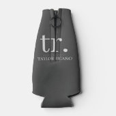 Eenvoudige monogrammen Naam Gepersonaliseerd Flesjeskoeler (Achterkant)