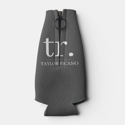 Eenvoudige monogrammen Naam Gepersonaliseerd Flesjeskoeler (Achterkant)