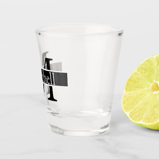 Eenvoudige monogrammen Naam Gepersonaliseerd Shot Glas (Rechts)