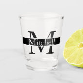 Eenvoudige monogrammen Naam Gepersonaliseerd Shot Glas (Voorkant)