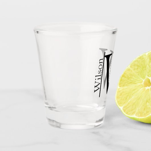 Eenvoudige monogrammen Naam Gepersonaliseerd Shot Glas (Links)