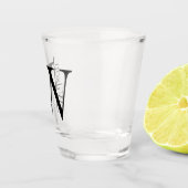 Eenvoudige monogrammen Naam Gepersonaliseerd Shot Glas (Rechts)