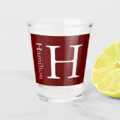 Eenvoudige monogrammen Naam Gepersonaliseerd Shot Glas (Voorkant)