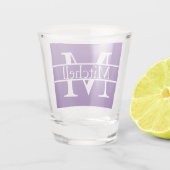 Eenvoudige monogrammen Naam Gepersonaliseerd Shot Glas (Achterkant)