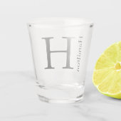 Eenvoudige monogrammen Naam Gepersonaliseerd Shot Glas (Achterkant)