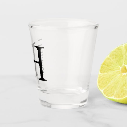 Eenvoudige monogrammen Naam Gepersonaliseerd Shot Glas (Rechts)