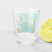 Eenvoudige monogrammen Naam Gepersonaliseerd Shot Glas (Achterkant)
